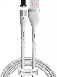 Кабель Baseus Zinc Magnetic USB-A - Lightning 12w 2.4a 1м cable White (CALXC-K02) - фото Кабель Baseus Zinc Magnetic USB-A - Lightning 12w 2.4a 1м cable White (CALXC-K02)