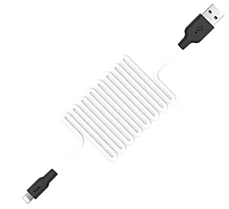 Кабель USB Hoco X21 Plus Silicone Lightning Cable Black/White - миниатюра 2