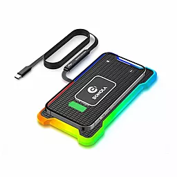Держатель EasyLife Car 15w RGB USB-C Cable 30 cm Black - фото Держатель EasyLife Car 15w RGB USB-C Cable 30 cm Black