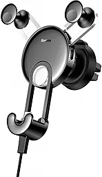 Тримач з автозатисканням Baseus YY Vehicle-Mounted Phone Charging Holder With Lightning Cable Silver (SULYY-0S) - фото Тримач з автозатисканням Baseus YY Vehicle-Mounted Phone Charging Holder With Lightning Cable Silver (SULYY-0S)