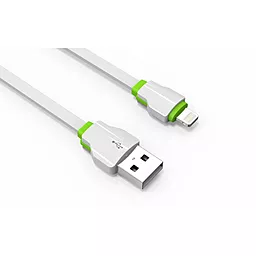 Кабель USB LDNio Lightning flat 2.1A White (LS04) - миниатюра 4