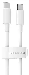 USB PD Кабель Borofone BX44 20V 5A 2M USB Type-C - Type-C Cable White 