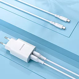 Кабель Borofone BX48 USB-A - Type-C 15w 3a 1м cable White - мініатюра 5 Кабель Borofone BX48 USB-A - Type-C 15w 3a 1м cable White - мініатюра 5