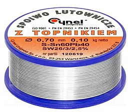 Припой проволочный Cynel LC60-0.70/0.1 Sn 60%, Pb 40% 0,7мм на катушке - фото Припой проволочный Cynel LC60-0.70/0.1 Sn 60%, Pb 40% 0,7мм на катушке