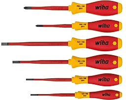 Набор отвёрток Wiha W35389, шлицевые, крестовые, диэлектрические, 6 шт