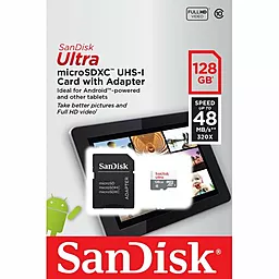 Карта памяти SanDisk microSDXC 128GB Ultra Class 10 UHS-I + SD-адаптер (SDSQUNB-128G-GN6TA) - миниатюра 2
