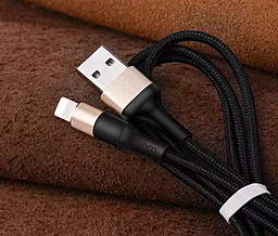 Кабель Hoco X26 Xpress USB-A - Lightning 10w 1м cable Black/Gold - миниатюра 3 Кабель Hoco X26 Xpress USB-A - Lightning 10w 1м cable Black/Gold - миниатюра 3