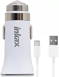 Автомобильное зарядное устройство с быстрой зарядкой Inkax Car charger 1 USB 3A QC 3.0 + Micro USB cable White (CD-30)