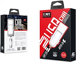 Автомобильное зарядное устройство EMY MY-20 USB-A 12W 2.4A + micro USB Cable White - миниатюра 5