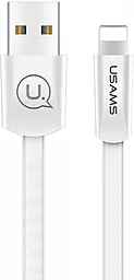 USB Кабель Usams U2 Flat 1.2M Lightning Cable White (US-SJ199)