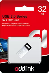 Флешка AddLink U30 32GB USB 2.0 (ad32GBU30S2) Silver - мініатюра 2