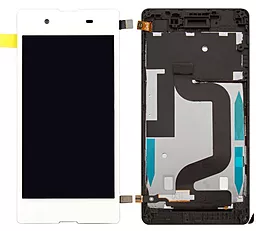 Дисплей Sony Xperia E3 (D2202, D2203, D2206, D2212, D2243) з тачскріном і рамкою, оригінал, White