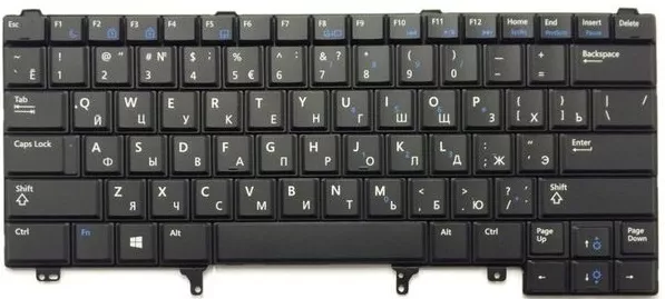 Клавіатура для ноутбуку Dell Latitude E5420, E6320, E6330, E6430 RU/ENG, без джойстика Black - фото 2