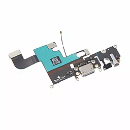 Нижній шлейф Apple iPhone 6 з роз'ємом зарядки, роз'ємом навушників і мікрофоном Original (знятий з телефону) Space Gray - мініатюра 2