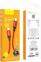 Кабель USB PD Hoco X89 Wind 60W USB Type-C - Type-C Cable Red - миниатюра 2