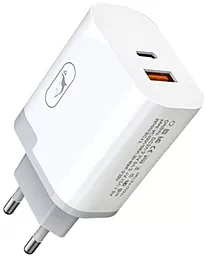 Сетевое зарядное устройство SkyDolphin SC17 18w PD/QC3.0 USB-C/USB-A ports car charger white (MZP-000110) - фото Сетевое зарядное устройство SkyDolphin SC17 18w PD/QC3.0 USB-C/USB-A ports car charger white (MZP-000110)