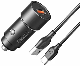 Автомобільний зарядний пристрій XO CC54 18w QC3.0 USB-A car charger + USB-C cable black - фото Автомобільний зарядний пристрій XO CC54 18w QC3.0 USB-A car charger + USB-C cable black