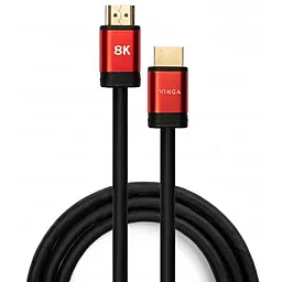 Видеокабель Vinga HDMI - HDMI 1.8м v2.1 8K Black/Red (VCPHDMIMM211.8)
