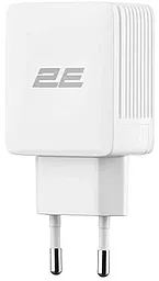 Мережевий зарядний пристрій 2E 2.4A 2xUSB-A + USB-C cable wall charger white (2E-WC1USB2.1A-CC)