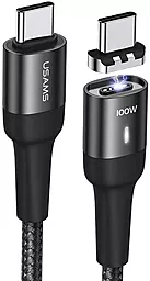 Кабель Usams US-SJ466 U58 Magnetic USB Type-C - Type-C 100w 5a 1.5м PD cable Black - фото Кабель Usams US-SJ466 U58 Magnetic USB Type-C - Type-C 100w 5a 1.5м PD cable Black