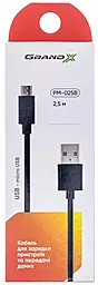 Кабель Grand-X USB-A - micro USB 10.5w 2.5м cable Black (PM025B) - миниатюра 3 Кабель Grand-X USB-A - micro USB 10.5w 2.5м cable Black (PM025B) - миниатюра 3
