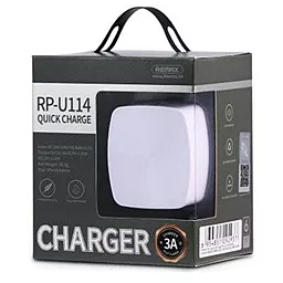 Мережевий зарядний пристрій з швидкою зарядкою Remax Quick Charger 3A White (RP-U114) - мініатюра 3