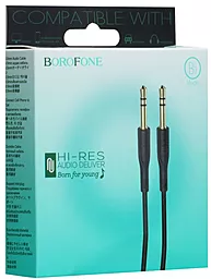 Аудио кабель Borofone BL1 AUX mini Jack 3.5mm M/M Cable 1 м black - миниатюра 3