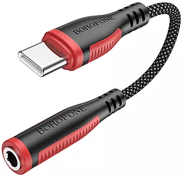Аудіо-перехідник Borofone BV17 M-F USB Type-C -> 3.5mm Black/Red - фото Аудіо-перехідник Borofone BV17 M-F USB Type-C -> 3.5mm Black/Red