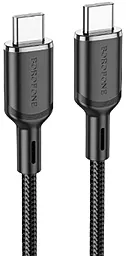 Кабель Borofone BX90 Cyber USB Type-C - Type-C 60w 3a 1м PD cable Black - фото Кабель Borofone BX90 Cyber USB Type-C - Type-C 60w 3a 1м PD cable Black