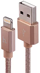 Кабель USB Hoco UPF01 Metal Lightning Cable MFI Gold