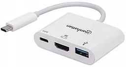 Мультипортовый USB Type-C хаб Intracom 3-in-1 white (152945)