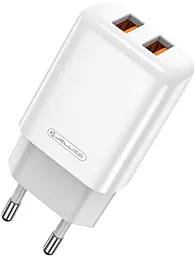 Сетевое зарядное устройство Jellico EU02 2.4a 2xUSB-A ports charger white - фото Сетевое зарядное устройство Jellico EU02 2.4a 2xUSB-A ports charger white