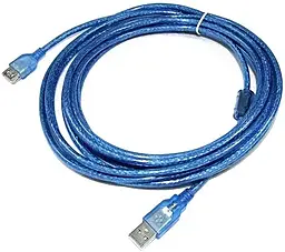 Шлейф (Кабель) EasyLife USB 2.0 AM/AF 1.5м з ферритовим фільтром синій (YT-AM / AF-1.5TBL)