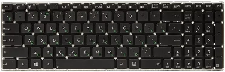 Клавиатура для ноутбука Asus X552, X552CL, X552LAV, X552LDV RU/ENG, без рамки (KB310111) PowerPlant Black - фото 1