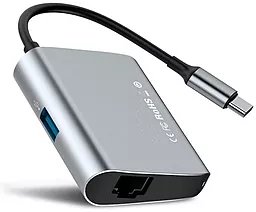 Мультипортовий USB-A хаб Baseus Enjoyment series USB-C -> USB3.0/RJ45 Grey (CATSX-B0G) - фото Мультипортовий USB-A хаб Baseus Enjoyment series USB-C -> USB3.0/RJ45 Grey (CATSX-B0G)