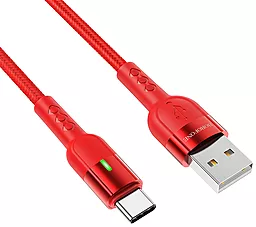 Кабель Borofone BU17 Starlight USB-A - Type-C 12w 2.4a 1.2м cable Red - фото Кабель Borofone BU17 Starlight USB-A - Type-C 12w 2.4a 1.2м cable Red