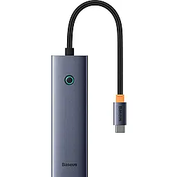 USB Type-C хаб Baseus 4-in-1 gray (B0005280A813-03) - фото USB Type-C хаб Baseus 4-in-1 gray (B0005280A813-03)