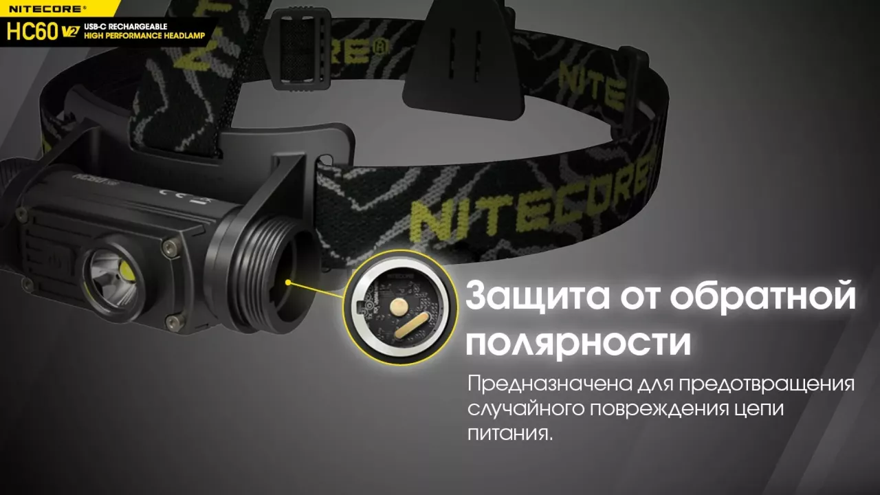 Налобный фонарик Nitecore HC60 V2 (6-1211_V2) (1x18650, 2xCR123, 2xRCR123) - фото 19