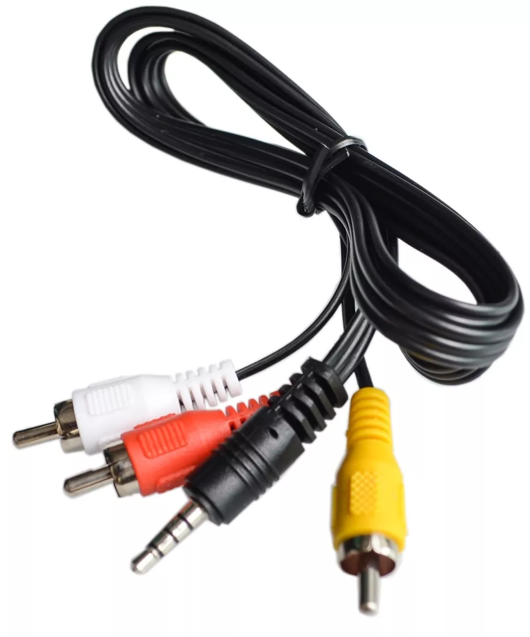 Видеокабель mini-Jack 3.5мм - 3RCA М-М 1.8м Black (17320) Atcom - фото 4