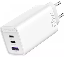 Мережевий зарядний пристрій Vention 65w GaN/PPS PD/QC4.0 2xUSB-C/USB-A ports charger white (FEDW0-EU) - фото Мережевий зарядний пристрій Vention 65w GaN/PPS PD/QC4.0 2xUSB-C/USB-A ports charger white (FEDW0-EU)