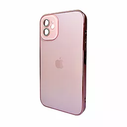 Чохол AG Glass Sapphire Frame MagSafe Logo for Apple iPhone 12  Pink