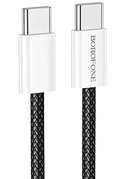 Кабель Borofone BX103 Original USB Type-C - Type-C 60w 3a 1м PD cable Black - фото Кабель Borofone BX103 Original USB Type-C - Type-C 60w 3a 1м PD cable Black