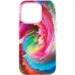 Кожаный чехол Colour Splash with MagSafe для Apple iPhone 13 Pro (6.1") Pink / Blue