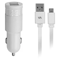 Автомобильное зарядное устройство RivaCase 17w 2xUSB-A ports car charger + micro USB cable white (VA4223 wD1) - фото Автомобильное зарядное устройство RivaCase 17w 2xUSB-A ports car charger + micro USB cable white (VA4223 wD1)