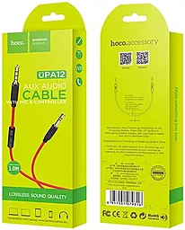 Аудіо кабель, з мікрофоном Hoco UPA12 AUX mini Jack 3.5mm M/M Cable 1 м red - мініатюра 6