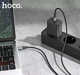 Кабель USB PD Hoco X92 Honest Silicone 60W 3A 3M USB Type-C - Type-C Cable Black - миниатюра 7