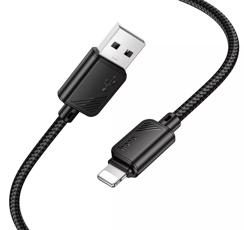 Кабель Hoco X113 USB-A - Lightning 12w 2.4a 1м cable Black - фото 2