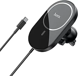 Тримач з бездротовою зарядкою, магнітний Hoco CA90 Powerful Magnetic Wireless Charger 15W Black - фото Тримач з бездротовою зарядкою, магнітний Hoco CA90 Powerful Magnetic Wireless Charger 15W Black