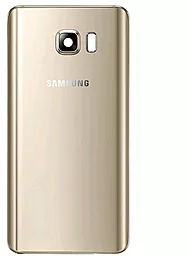Задняя крышка корпуса Samsung Galaxy Note 5 N9200 со стеклом камеры Gold Platinum - фото Задняя крышка корпуса Samsung Galaxy Note 5 N9200 со стеклом камеры Gold Platinum