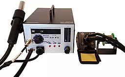 Паяльна станція компресорна, комбінована термоповітряна, з димопоглиначем AOYUE 968 (Фен, паяльник, димопоглинач)